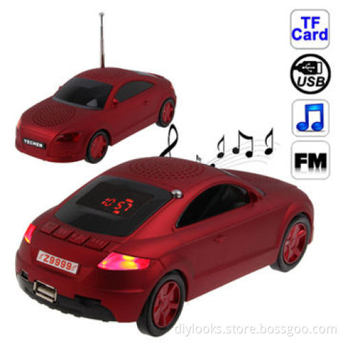 Mini Music Car Mirror LCD Screen Display Speaker
